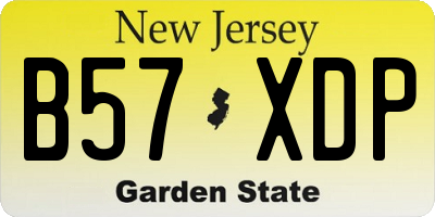 NJ license plate B57XDP