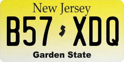 NJ license plate B57XDQ