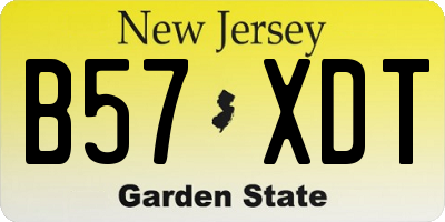 NJ license plate B57XDT