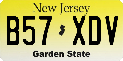 NJ license plate B57XDV