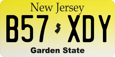 NJ license plate B57XDY