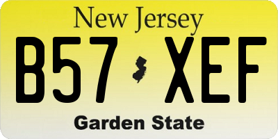 NJ license plate B57XEF