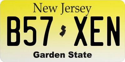 NJ license plate B57XEN