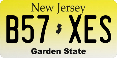 NJ license plate B57XES
