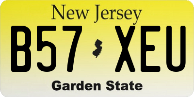 NJ license plate B57XEU