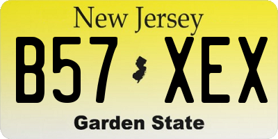 NJ license plate B57XEX