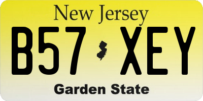 NJ license plate B57XEY