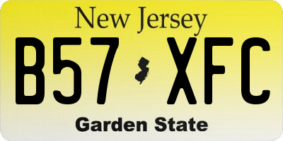 NJ license plate B57XFC