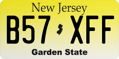 NJ license plate B57XFF