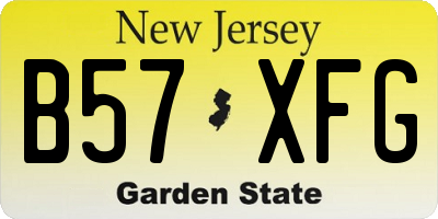 NJ license plate B57XFG