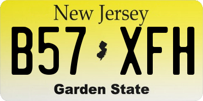 NJ license plate B57XFH