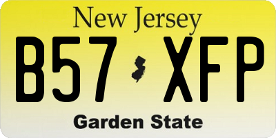 NJ license plate B57XFP
