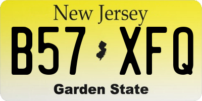 NJ license plate B57XFQ