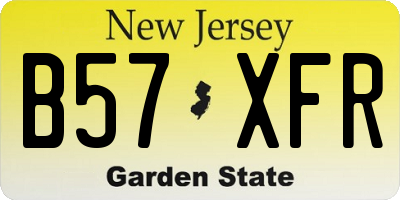 NJ license plate B57XFR