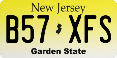 NJ license plate B57XFS