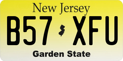 NJ license plate B57XFU