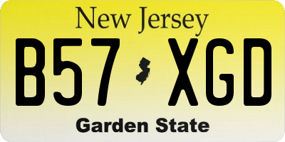 NJ license plate B57XGD
