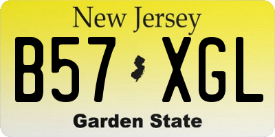 NJ license plate B57XGL