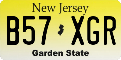 NJ license plate B57XGR