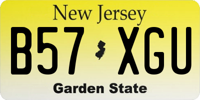 NJ license plate B57XGU