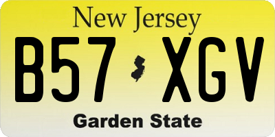 NJ license plate B57XGV