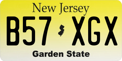 NJ license plate B57XGX