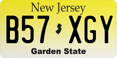 NJ license plate B57XGY