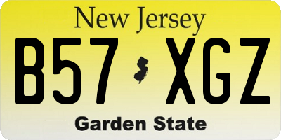 NJ license plate B57XGZ