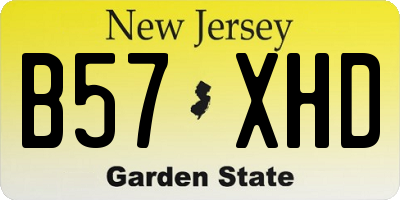 NJ license plate B57XHD