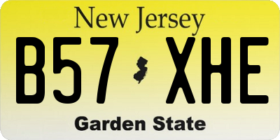 NJ license plate B57XHE