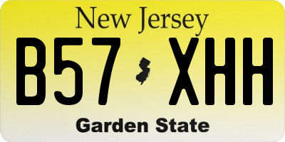 NJ license plate B57XHH