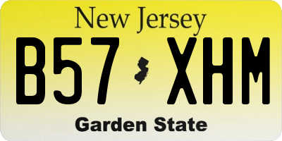 NJ license plate B57XHM