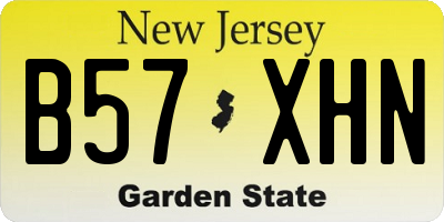 NJ license plate B57XHN