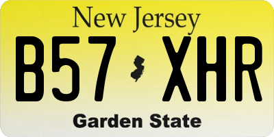 NJ license plate B57XHR