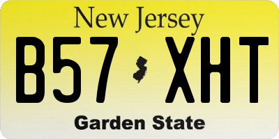 NJ license plate B57XHT