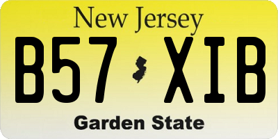 NJ license plate B57XIB