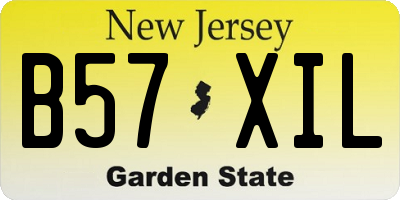 NJ license plate B57XIL