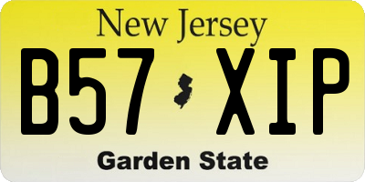 NJ license plate B57XIP