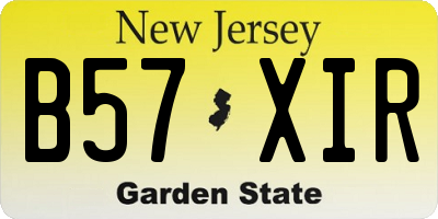 NJ license plate B57XIR