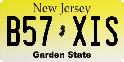 NJ license plate B57XIS
