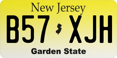 NJ license plate B57XJH