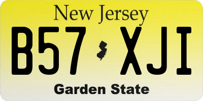 NJ license plate B57XJI