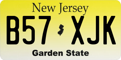 NJ license plate B57XJK