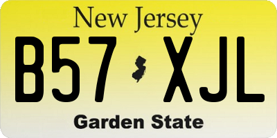 NJ license plate B57XJL