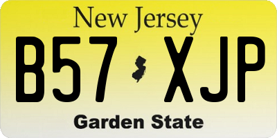 NJ license plate B57XJP