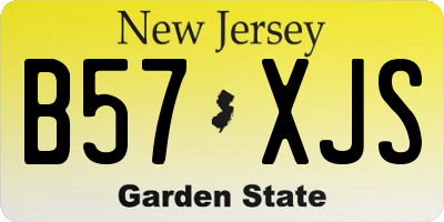 NJ license plate B57XJS