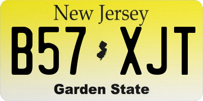 NJ license plate B57XJT