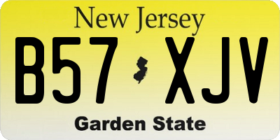 NJ license plate B57XJV