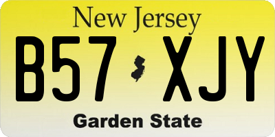 NJ license plate B57XJY