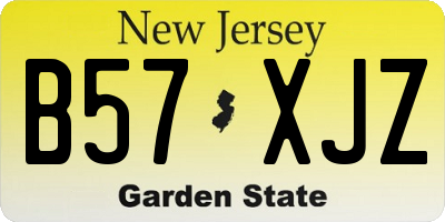 NJ license plate B57XJZ